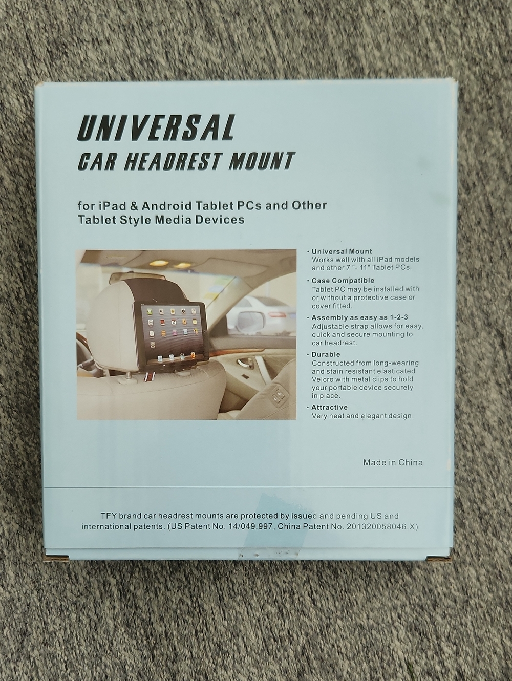 Universal Car Headrest Mount - White